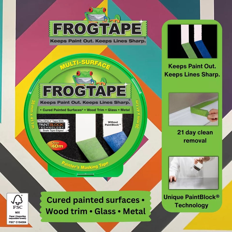 Frog Tape Green Multi Surface Painters Masking Tape 36mm X 41.1m