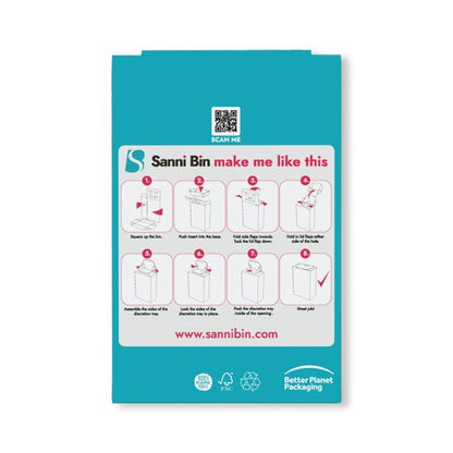 Sannibin Feminine Hygiene Flat Pack Disposal Bin (Pack of 10) SNB001