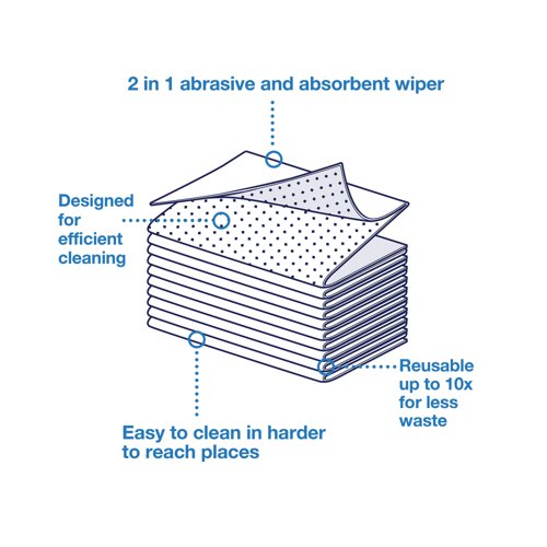 Tork 2 in 1 Scouring and Cleaning Cloth White 450150 (Pack of 360)