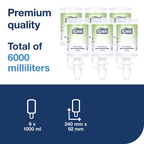 Tork Clarity Foam Soap Refill 1000ml (Pack of 6) 520201