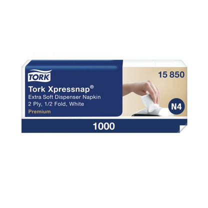 Tork Xpressnap 2-Ply Napkins 2 Fold White (Pack of 1000) 15850
