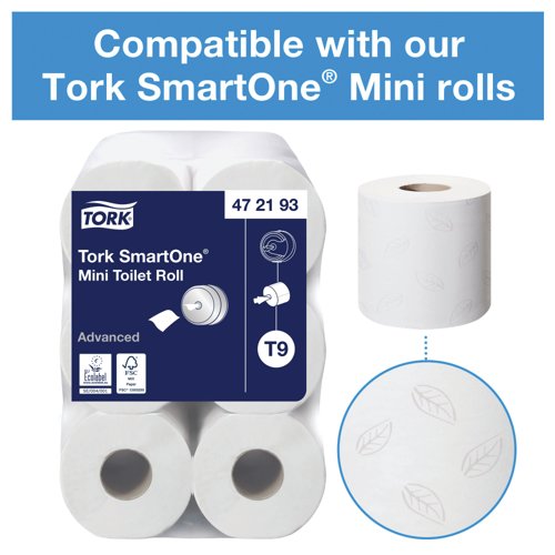 Tork T9 Smartone Twin Mini Toilet Paper Dispenser White 682000