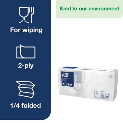 Tork Cocktail Napkins 2-Ply White (Pack of 200) 477534