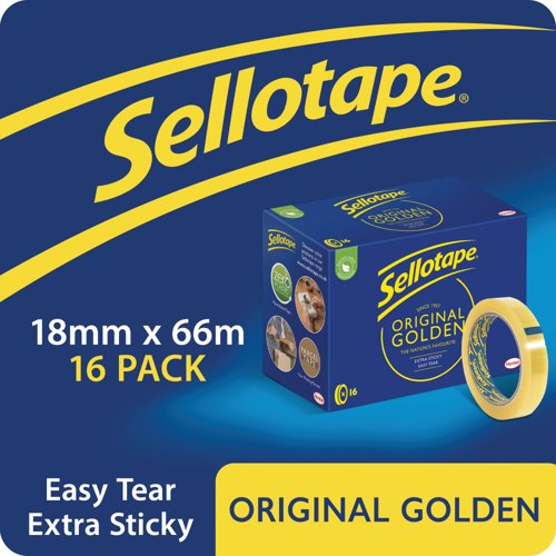 Sellotape Original Golden Tape 18mmx66m (16 Pack) 1443252