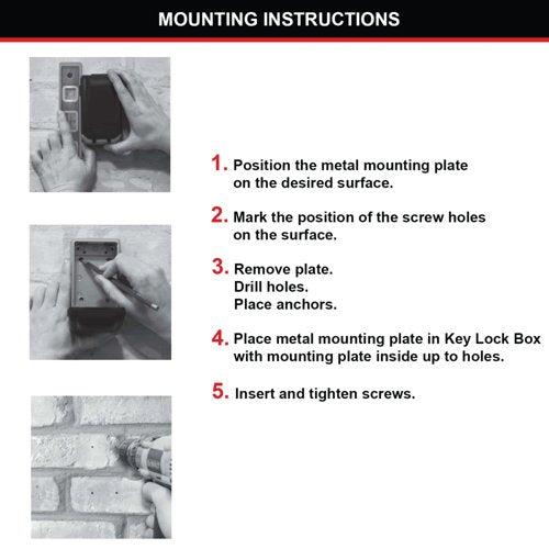 Master Lock Select Access Key Safe Box Push Button Wall Mount 5423EURD