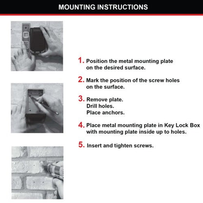 Master Lock Select Access Key Safe Box Push Button Wall Mount 5423EURD