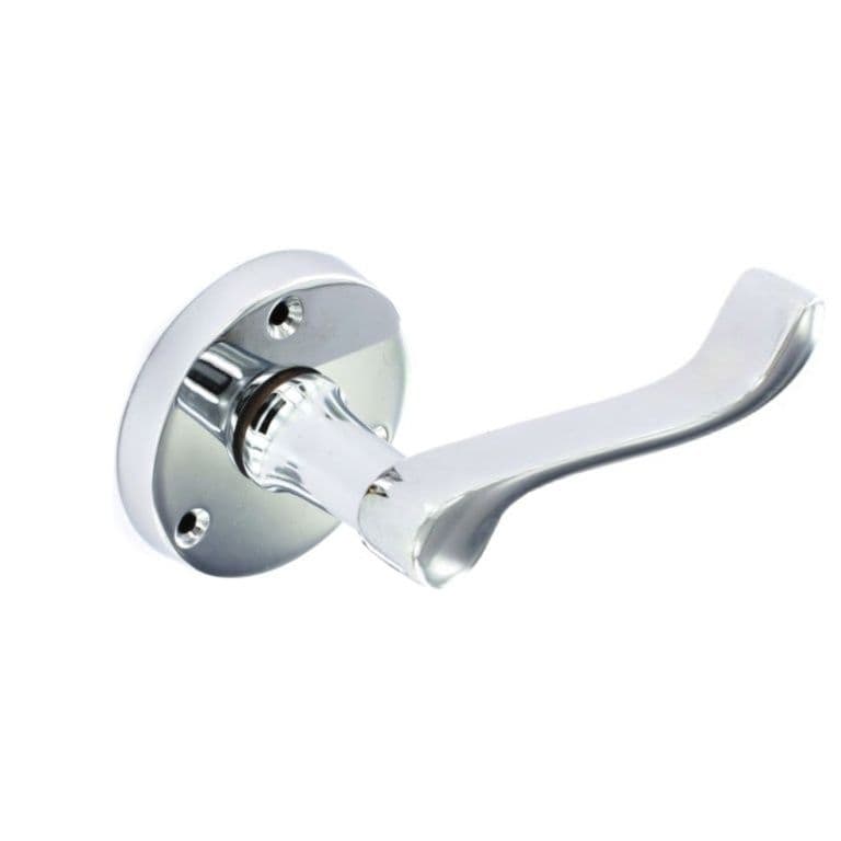 Securit Chrome Round Latch Handles (Pair) – 60mm