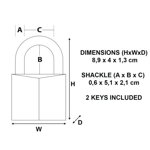 Master Lock 40mm Brass Padlock with 2 Keys Long Shackle 140EURDLH