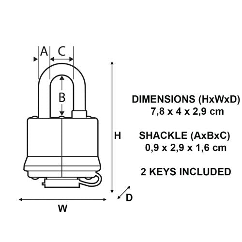 Master Lock Weather Tough Padlock with 2 Keys 7804EURD