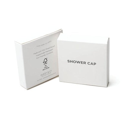 White Boxed Eco Shower Cap Cornstarch with Hair Band (Pack of 250) I010