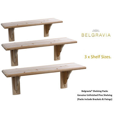 Fixtures Unfinished Complete Pine Shelf Kits {Inc Brackets & Fixings} - UK BUSINESS SUPPLIES