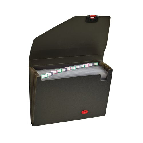 Snopake Reborn Organiser 13-Part A4 Polypropylene Black 11219
