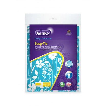 Minky Drawstring Ironing Board Cover with Foam Backing - 125 x 45cm