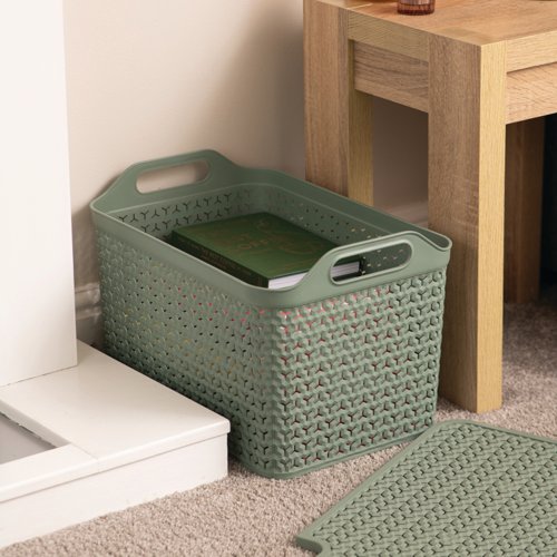 Strata Large Urban Store Basket with Lid 24 Litre Green XW124-LPG-VW