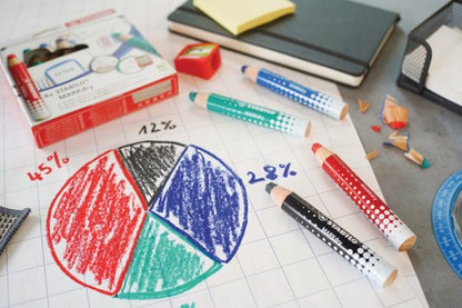 Stabilo Markdry Whiteboard Pencil x4 Assorted +Sharpener/Cloth 648/4-5