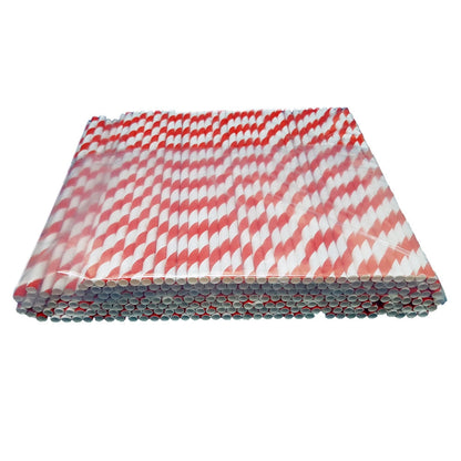 Belgravia Biodegradable Red & White Paper Stripey Straws Pack 500's