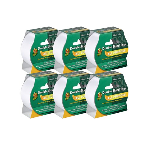 Ducktape Double-Sided Interior Tape 38mmx5m Clear (Pack of 6) 232603