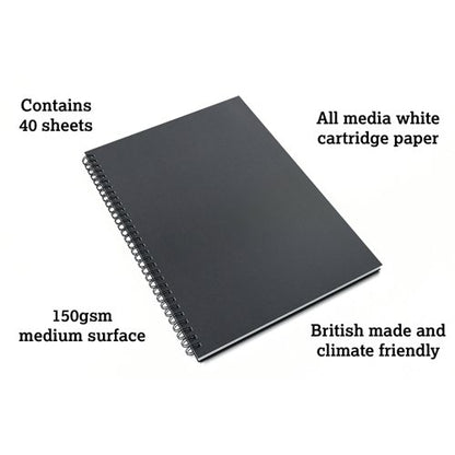 Classy Gecko All Media Wirebound Sketchbook Portrait 40Sheet A3 GEC104