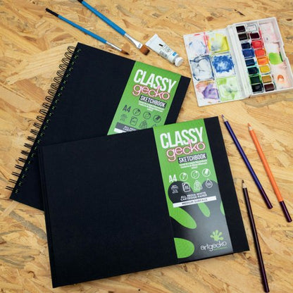 Classy Gecko All Media Wirebound Sketchbook Portrait 40Sheet A3 GEC104