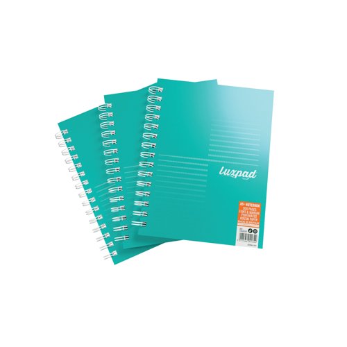 Silvine Luxpad Professional Wirebound Notebook Ruled with Margin 200 Pages A5+ (Pack of 3) LUXA5MT