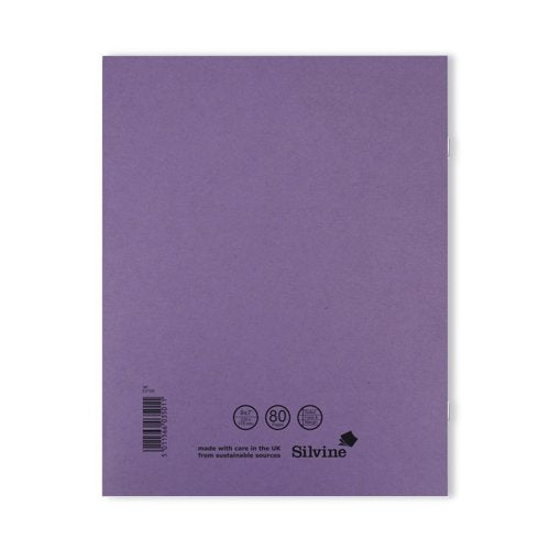 Silvine Exercise Book Ruled 229x178mm Purple (Pack of 10) EX100