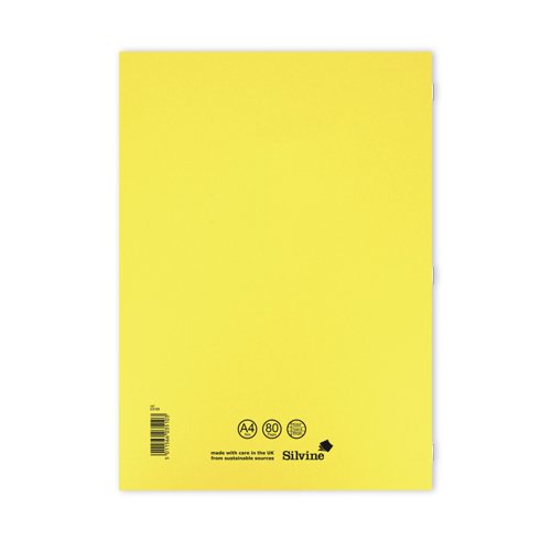 Silvine Exercise Book Ruled with Margin A4 Yellow (Pack of 10) EX109