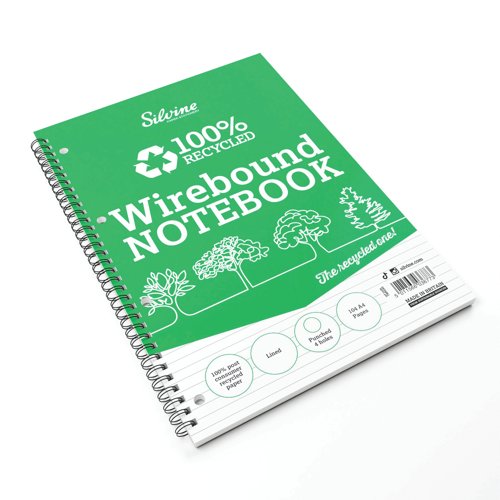 Silvine Everyday Recycled Wirebound Notebook A4 (Pack of 12) TWRE80