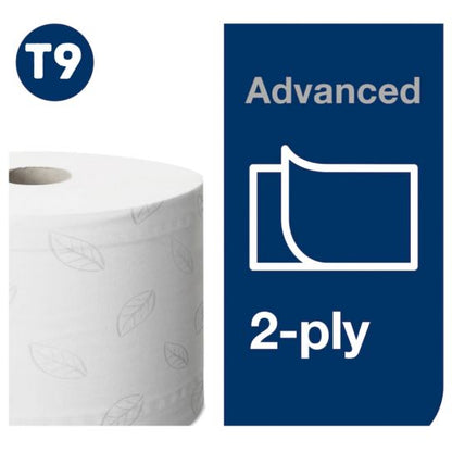 Tork 472193 T9 SmartOne Mini Toilet Roll 2-Ply 620 Sheets (Pack of 12)