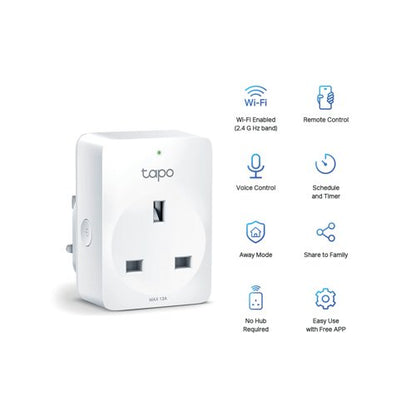 TP-Link Tapo P100 Mini Smart Wi-Fi Plug White (Pack of 4) Tapo P100-4-pack