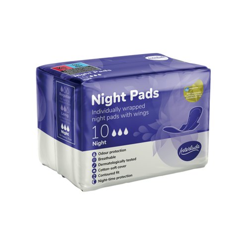 Ultra Night Sanitary Pads with Wings x10 Pads (Pack of 12)