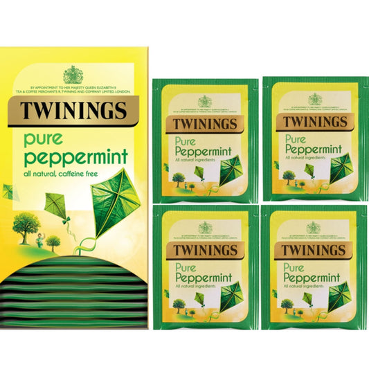 Twinings Pure Peppermint Fruit Infusion Tea Bags | Enveloped Premium Infussion Tea | 3 x 20's