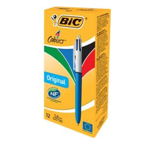 Bic 4-Colour Ballpoint Pen (Pack 12)