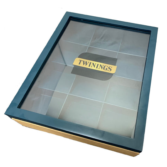 Twinings 12 Compartment Teal Pyramid Display Box (Empty)