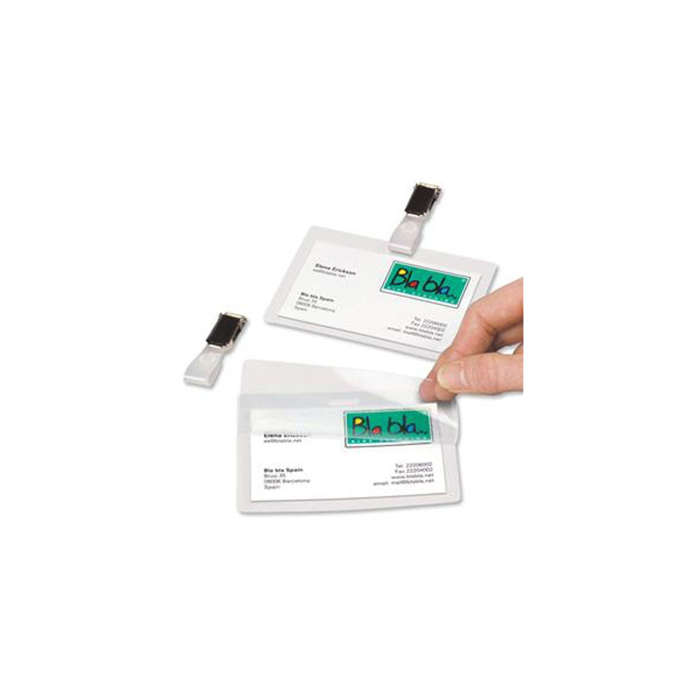 3L Identity Tags Self-adhesive Polyproylene Pre-punched with Clips Water-Resistant (Pack of 10]