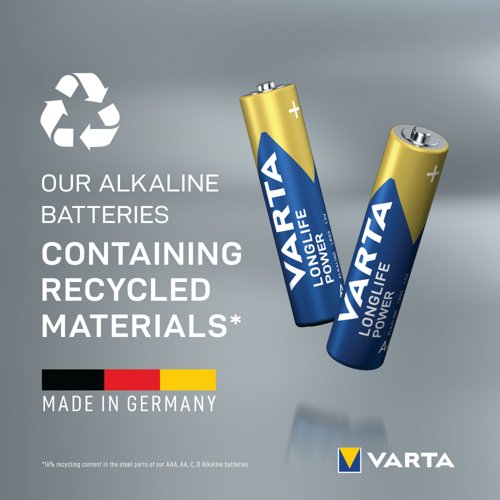 Varta Longlife Power AAA Alkaline Battery 1.5V (Pack of 12) 4903121782