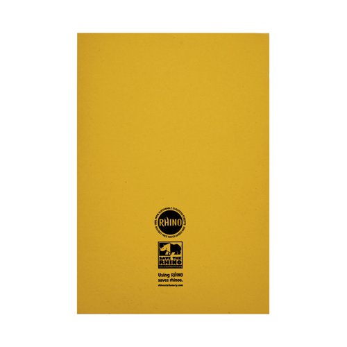 Rhino Exercise Book 8mm Ruled 80 Pages A4 Yellow (Pack of 50) VC48472