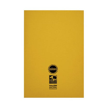 Rhino Exercise Book 8mm Ruled 80 Pages A4 Yellow (Pack of 50) VC48472