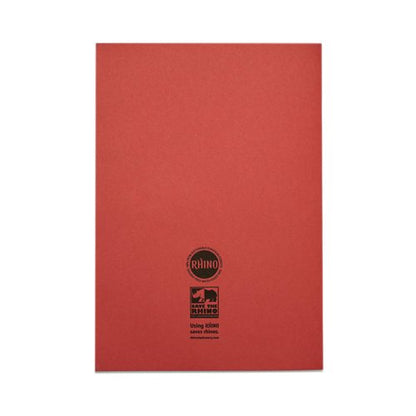 Rhino Exercise Book 80 Page 13x9in 8mm Ruled Red Contract (Pack of 50) VDUV080-200-6