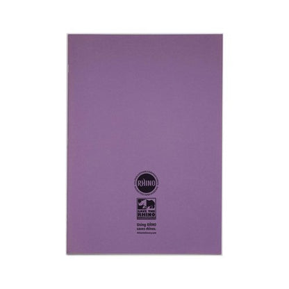 Rhino Exercise Book 80 Page 13x9in 8mm Ruled Purple Contract (Pack of 50) VDUV080-214-6