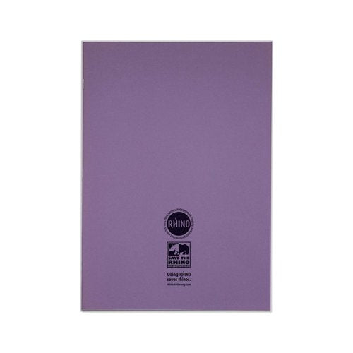 Rhino Exercise Book 80 Page A4 8mm Ruled Purple Contract (Pack of 50) VEXV668-1595-0