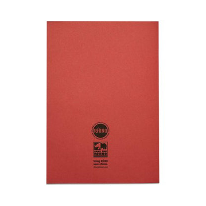 Rhino Exercise Book 80 Page A4 8mm Ruled Red Contract (Pack of 50) VEXV668-495-0