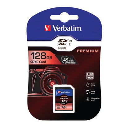 Verbatim Premium SDXC Memory Card Class 10 UHS-I U1 128Gb 44025