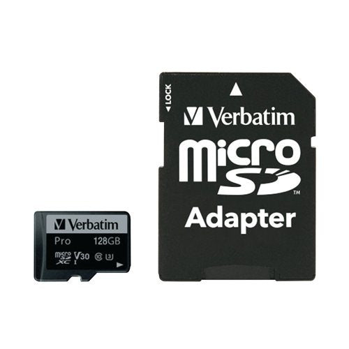 Verbatim Pro microSDXC Memory Card Class 3 128GB 47044