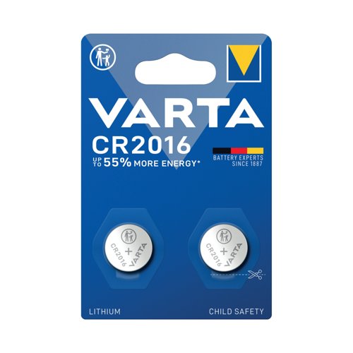 Varta CR2016 Lithium Coin Cell Battery (Pack of 2) 06016101402