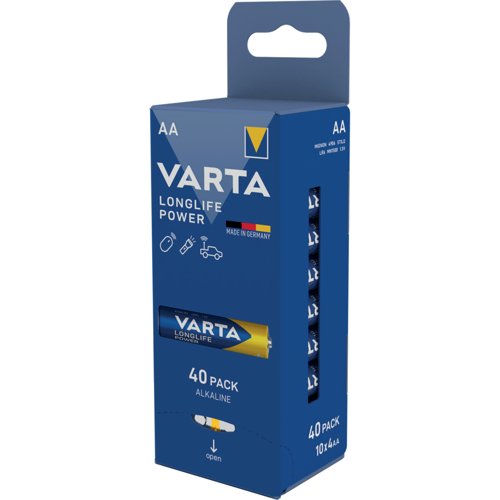 Varta Longlife Power AA Battery (Pack of 40) 04906121194