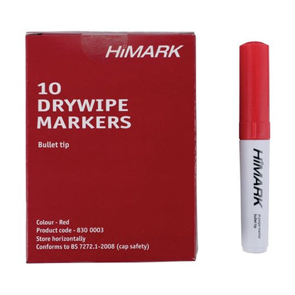 Red Whiteboard Marker Pens Bullet Tip (Pack of 10) WB15 804025