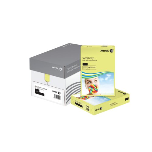Xerox Copier A3 Symphony Tinted 80gsm Pastel Yellow (Pack of 500) 62879