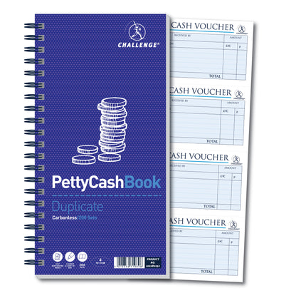 Challenge 280x141mm Duplicate Petty Cash Book Carbonless Wirebound 200 Sets - 100080052 - ONE CLICK SUPPLIES