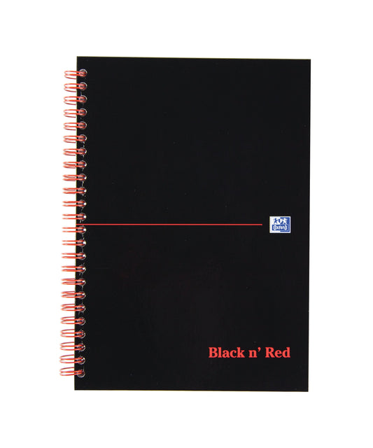 Black n Red Notebook Wirebound A5 Hardback A-Z Indexed Ruled 140 Pages 100080194 - ONE CLICK SUPPLIES