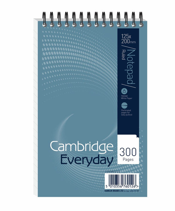Cambridge Reporters Notebook Wirebound Headbound 125x200mm 300 Pages (Pack 5) 100080210 - ONE CLICK SUPPLIES